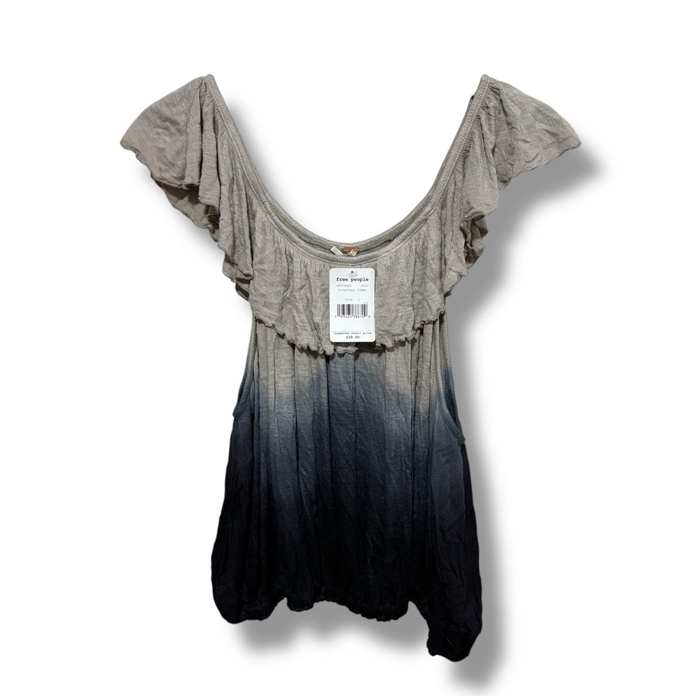 NWT Free People Cora Lee Ombré Sleeveless Off Shoulder Top Size Large 21 x 23